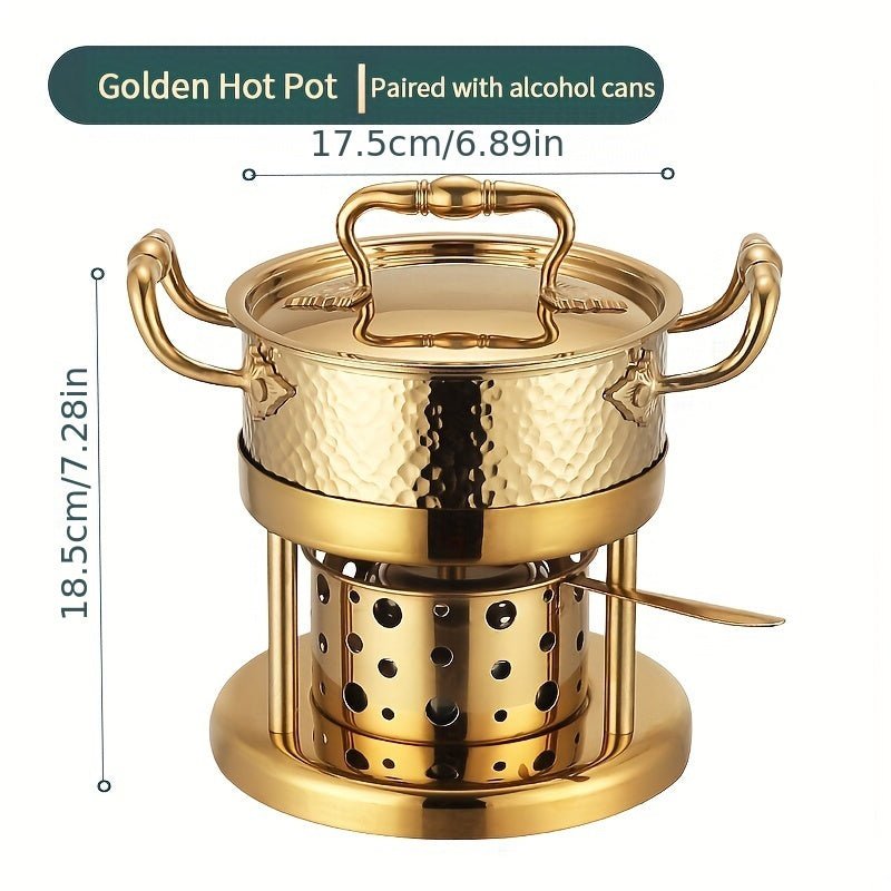 Stainless Steel Single Serving Hot Pot for Induction Cookers Outdoor Dining