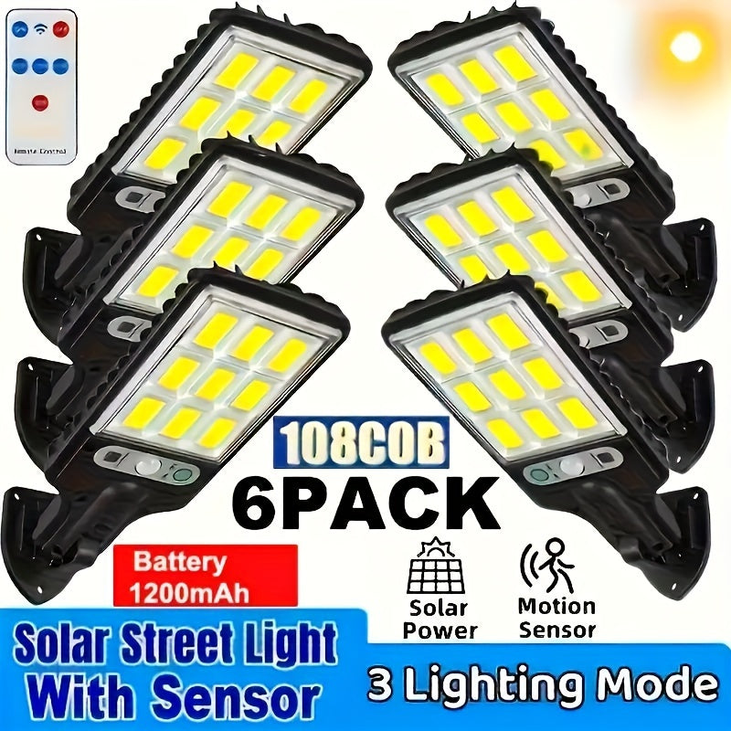 Conjunto de 2, 4 o 6 luces solares de pared para exteriores con sensor de movimiento, 3 modos de iluminación, IP44