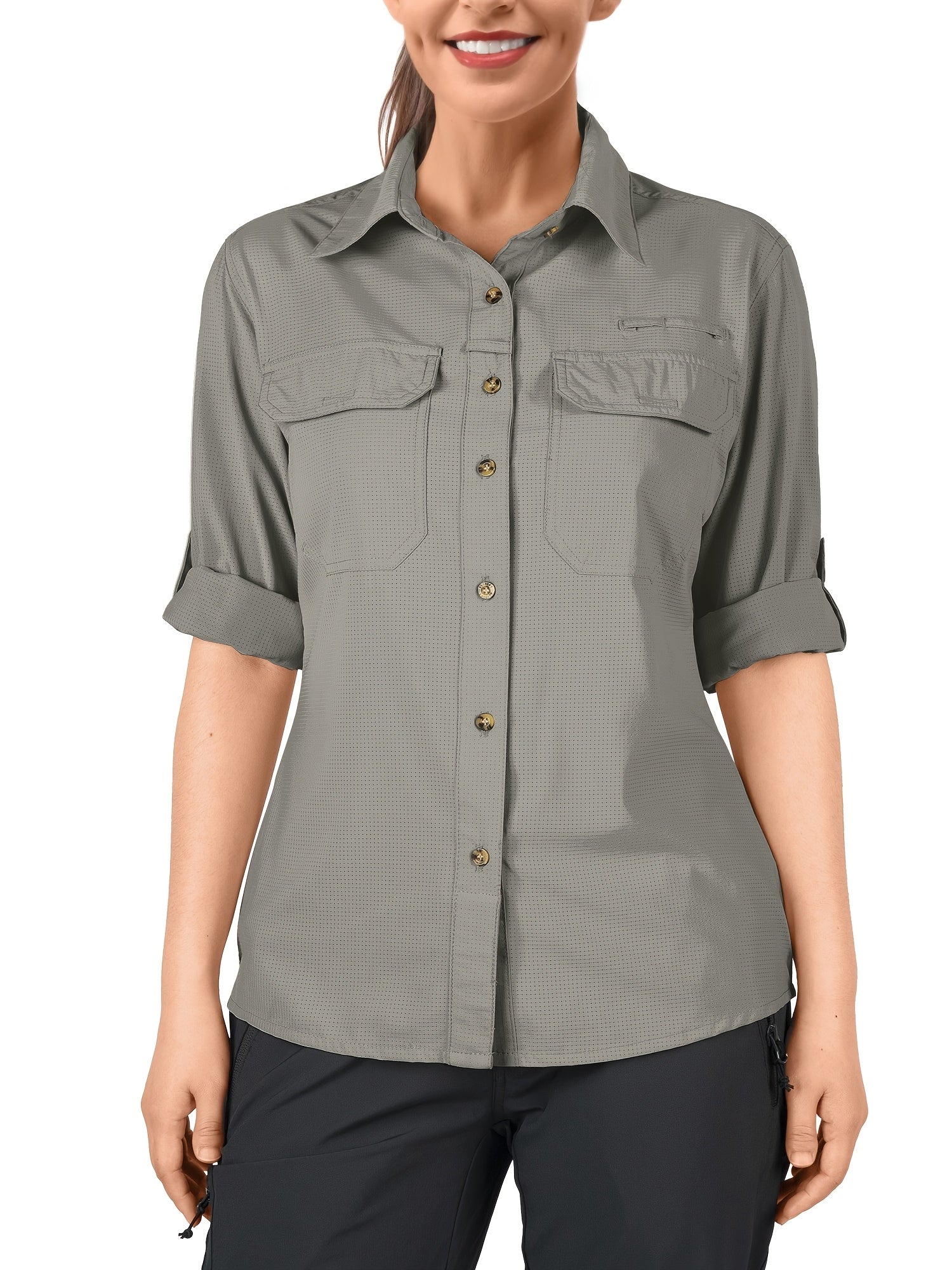 Women's Quick Dry Long Sleeve Shirt for Hiking Travel Plus Size