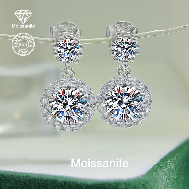 Sterling Silver Moissanite Earrings for Women Jewelry Gift for Her
