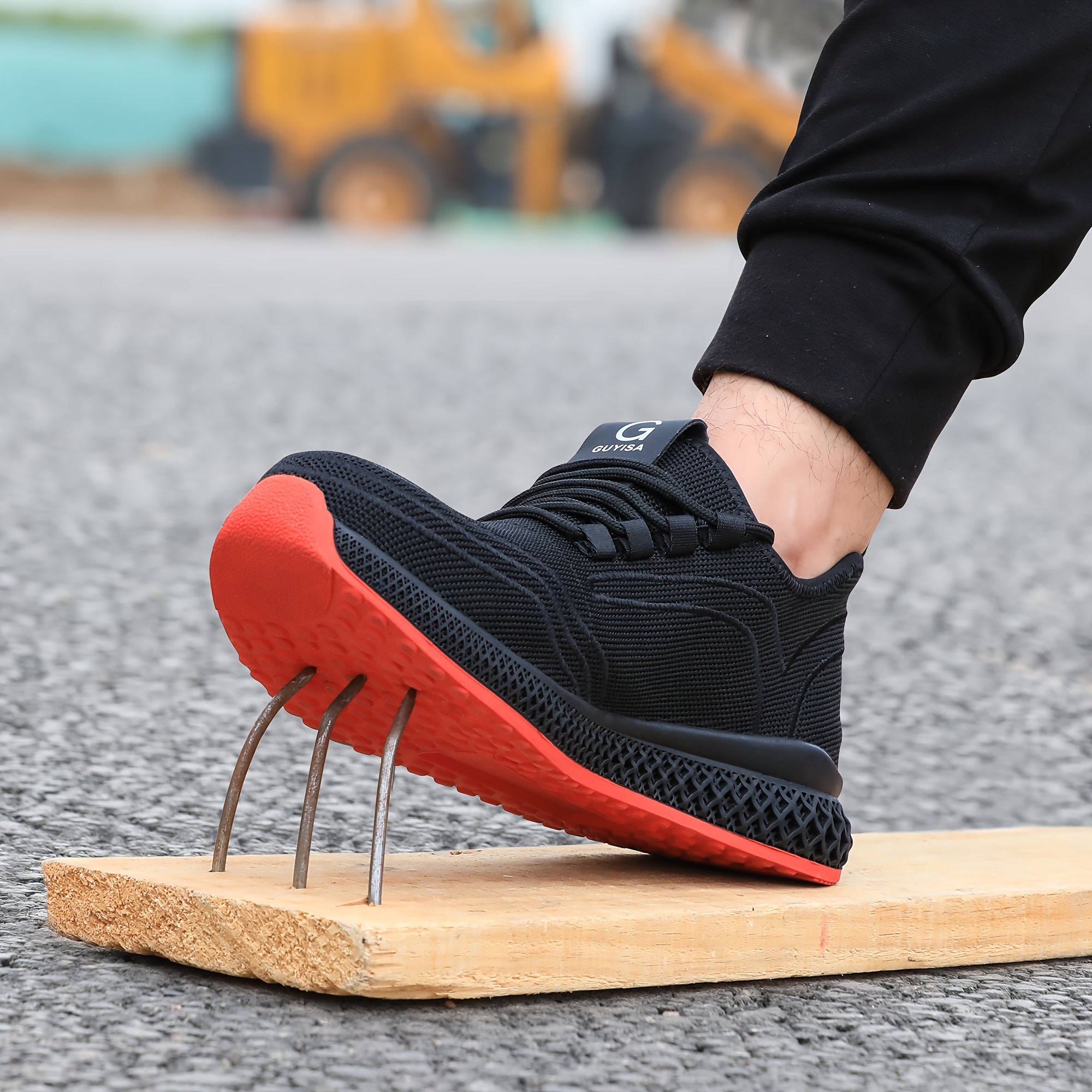 Men's Safety Work Shoes Steel Toe Breathable Mesh Non-Slip Rubber Sole All-Season