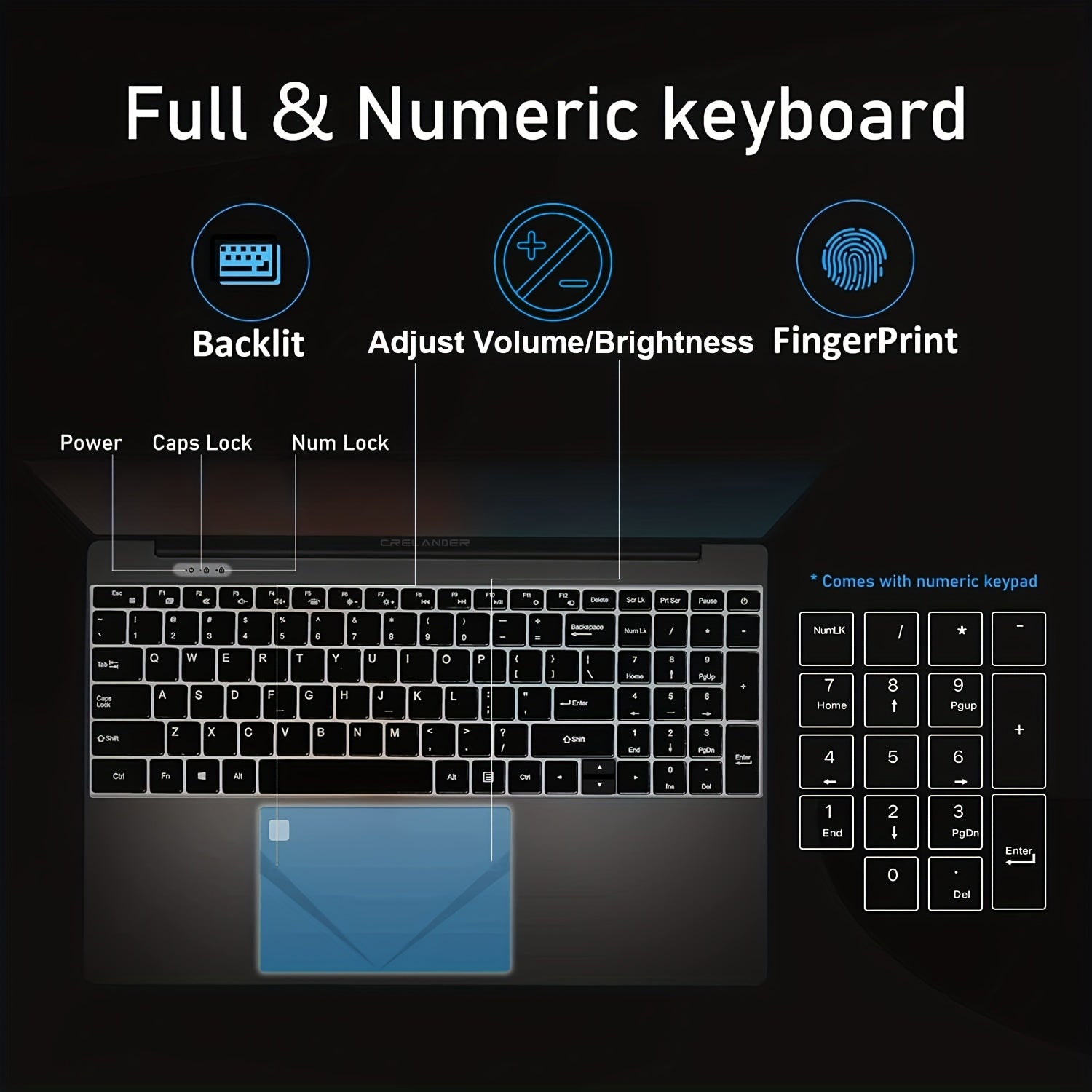 15.6 Inch Laptop with 2K IPS Screen 11th Gen Intel Core 16GB RAM 512GB SSD Windows 11