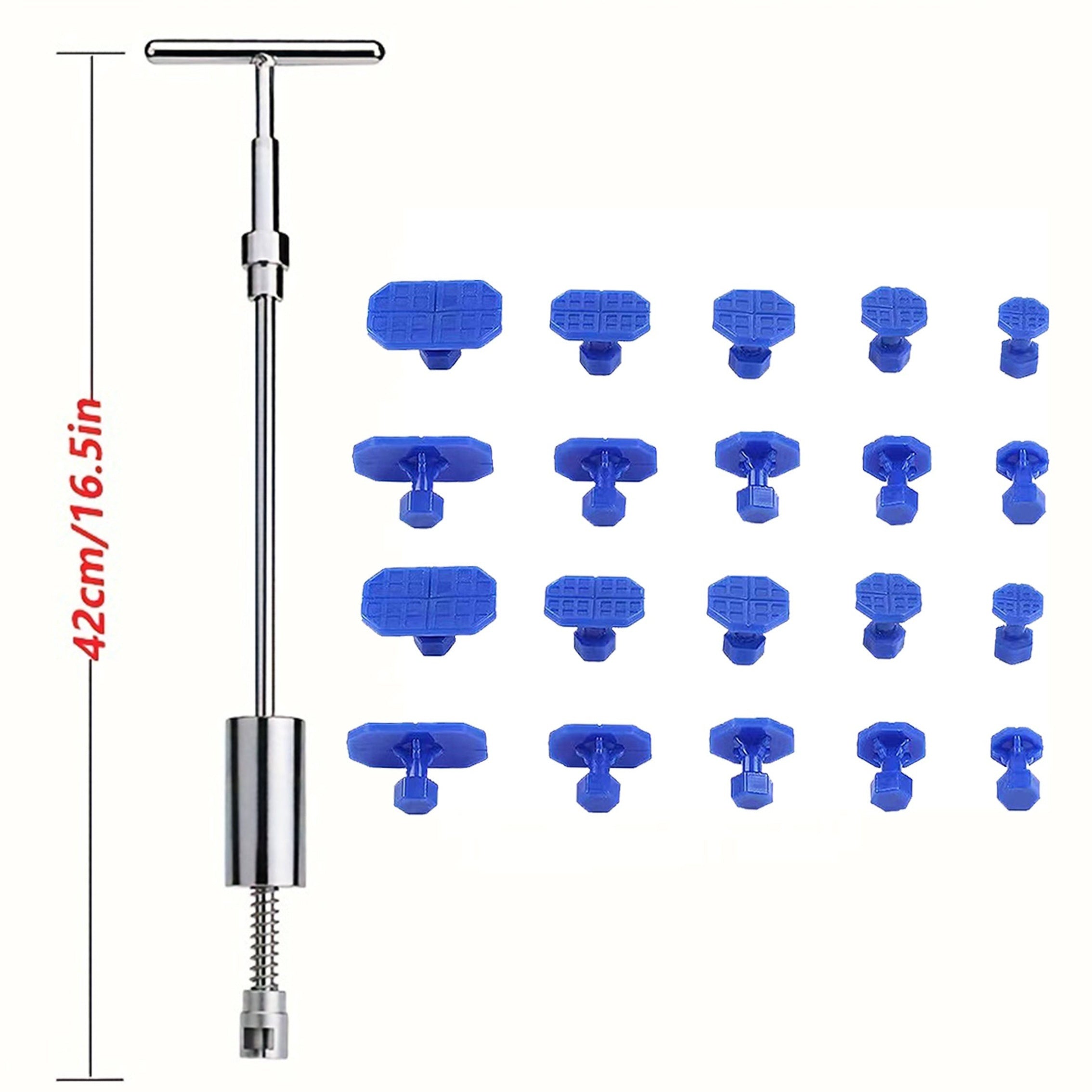 Набор для ремонта вмятин на автомобиле, металлический T-образный захват, пластиковые клеевые вкладки, повреждения кузова