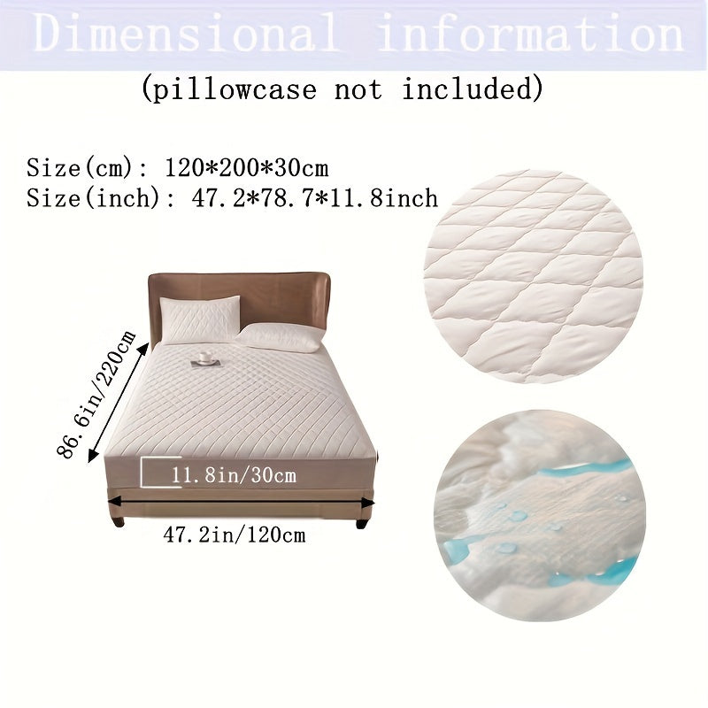 Waterproof Fitted Sheet with Geometric Embossed Pattern Deep Pocket Bed Sheet for Bedroom and Guest Room