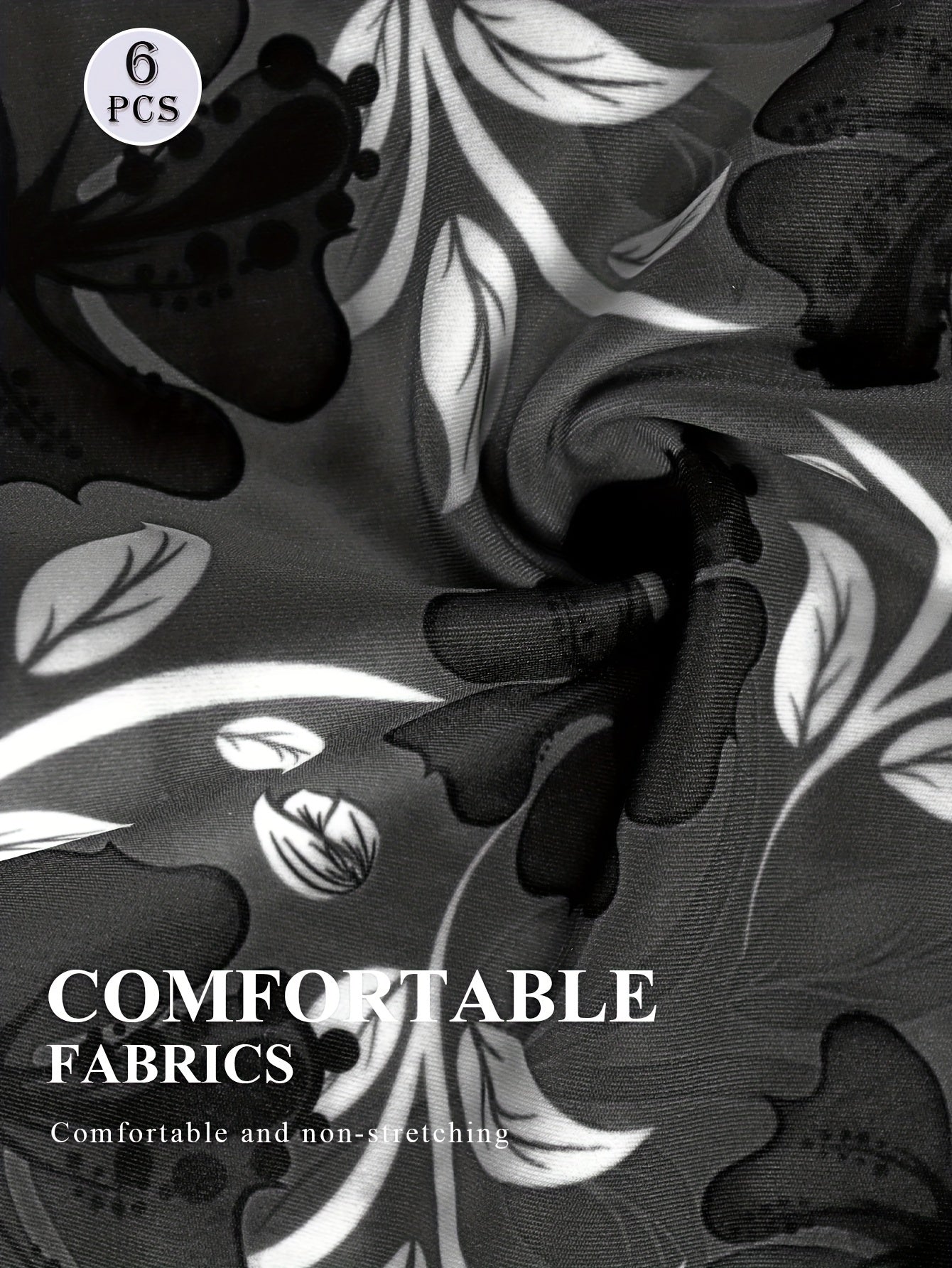 Set de 6 bragas sin costuras de cintura alta con estampado floral para mujer, ropa interior transpirable y elástica