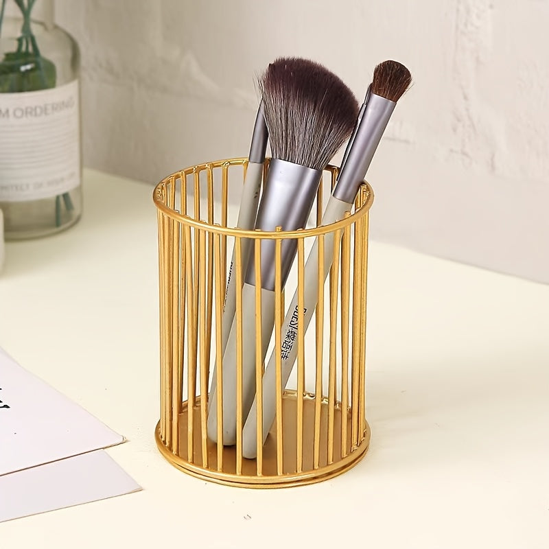Metal Makeup Brush Holder Pen and Pencil Cup Organizer Durable Stylish Storage
