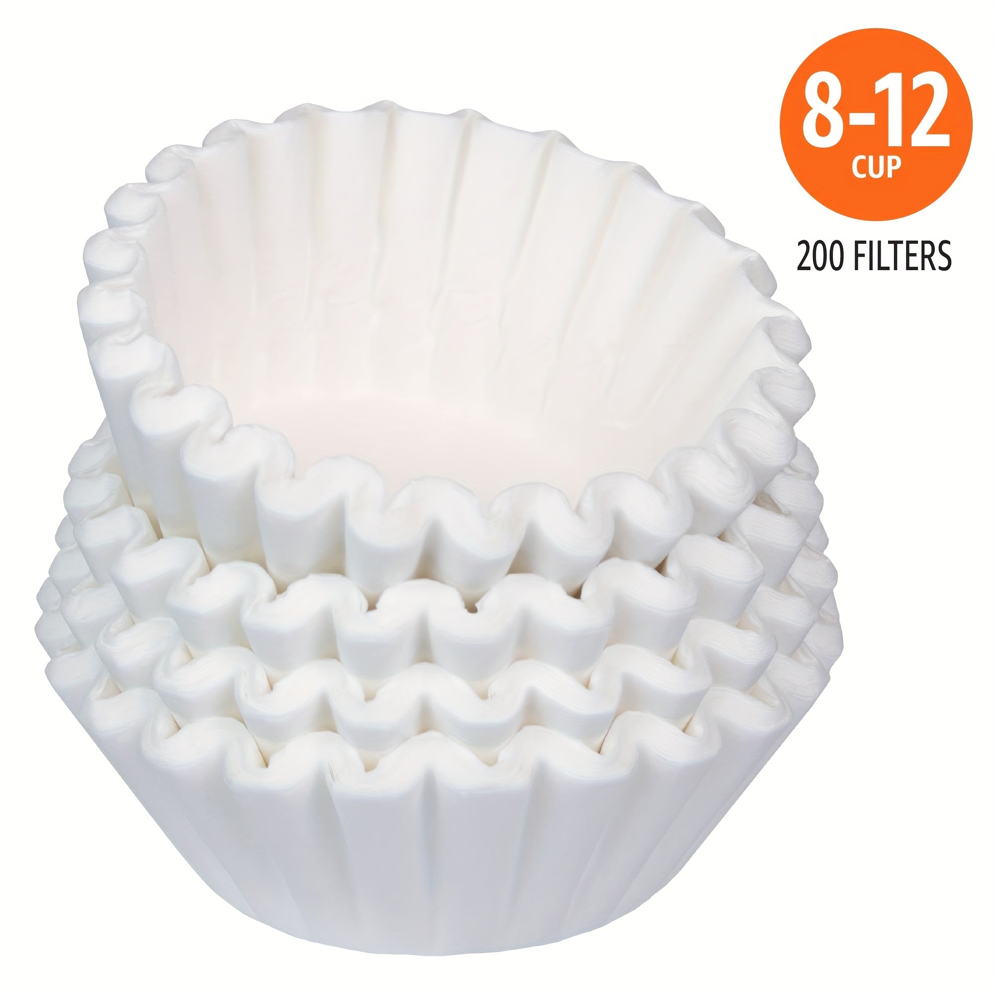 White Coffee Filters for 8-12 Cup Coffee Makers 100 or 200 Pack