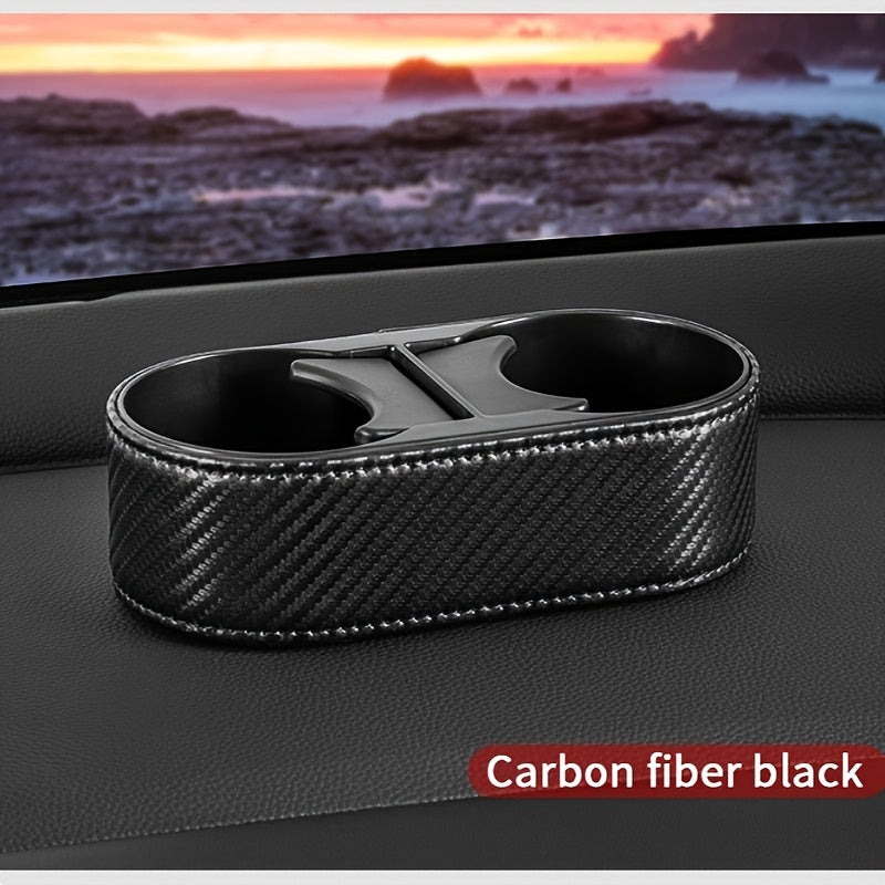 Car Interior Beverage Rack with Phone Holder Black Durable Plastic