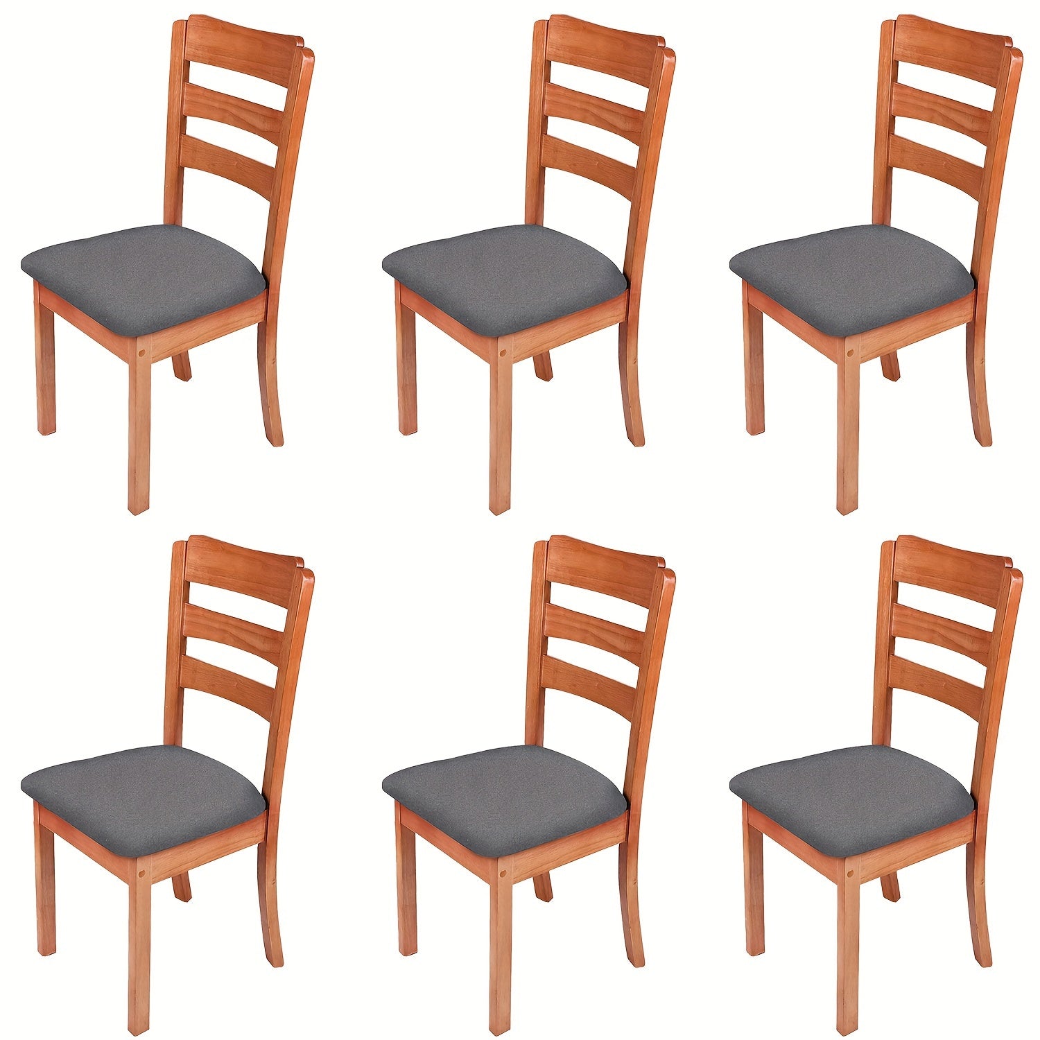 4/6pcs Waterproof Polyester Spandex Chair Seat Covers with Elastic Band Slipcovers