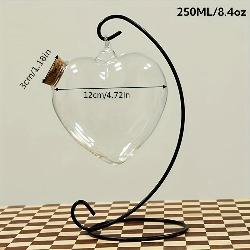 Hanging Cocktail Glass with Iron Stand 11.8oz Reusable BPA-Free Clear Drinkware