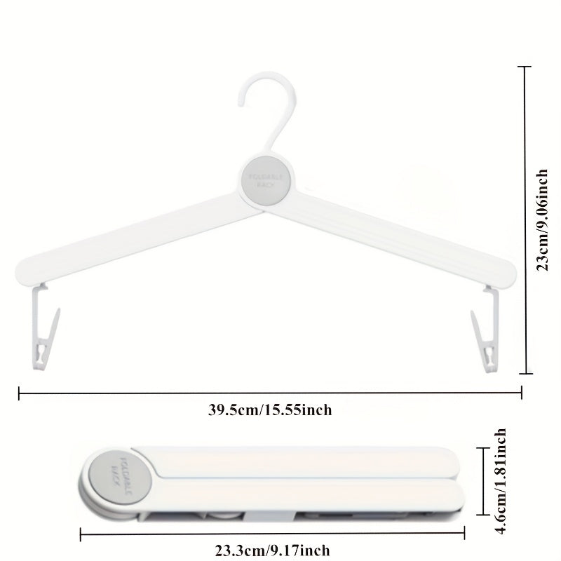 Set of 1 or 3 Portable Folding Plastic Clothes Hangers with Clips for Travel and Dorm