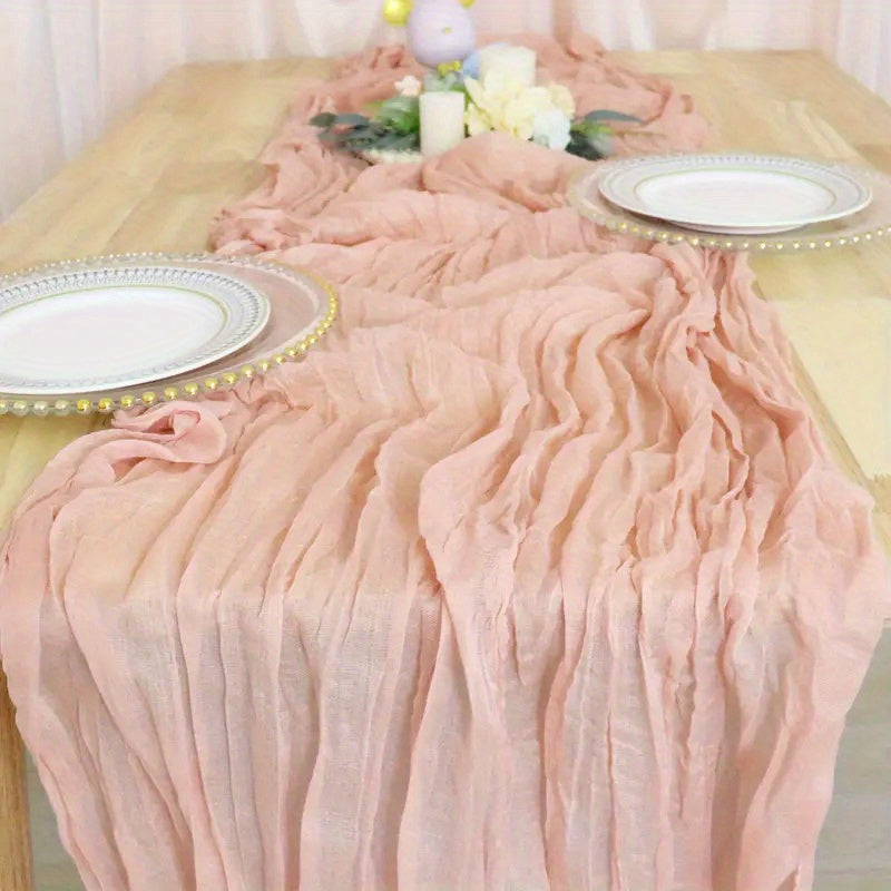 Wrinkled Cheesecloth Table Runner Bohemian Chic Wedding Party Decor