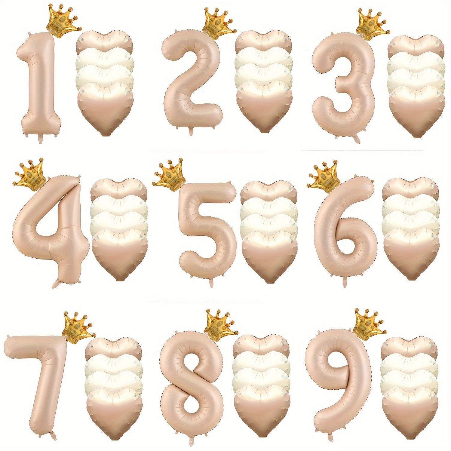 6-Piece Number Foil Balloon Set for Birthday Parties and Events