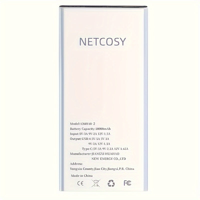 Портативный аккумулятор емкостью 20000 мАч с быстрой зарядкой 22,5 Вт для смартфонов и планшетов