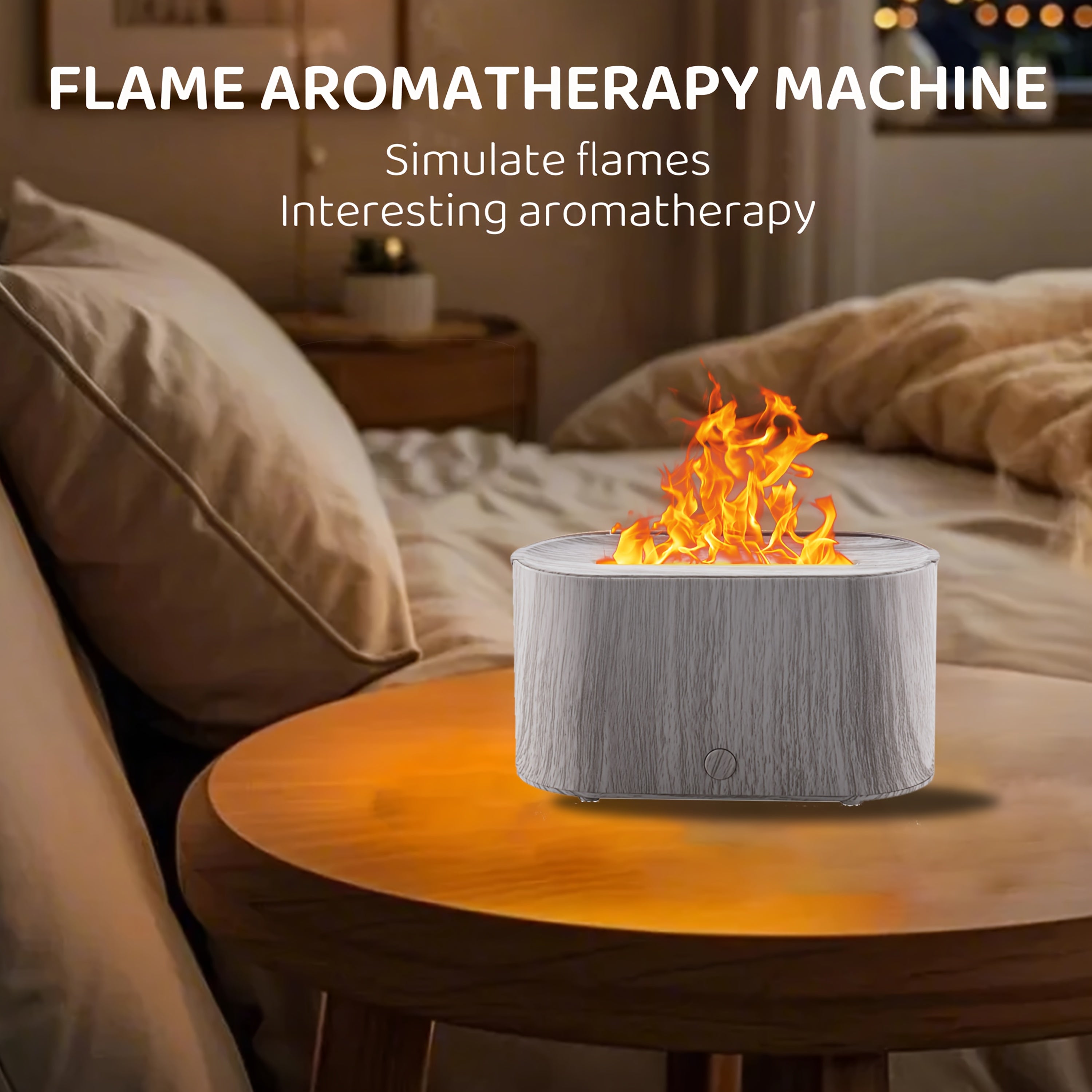 Essential Oil Diffuser Humidifier with Flame Effect and 5 Color Options