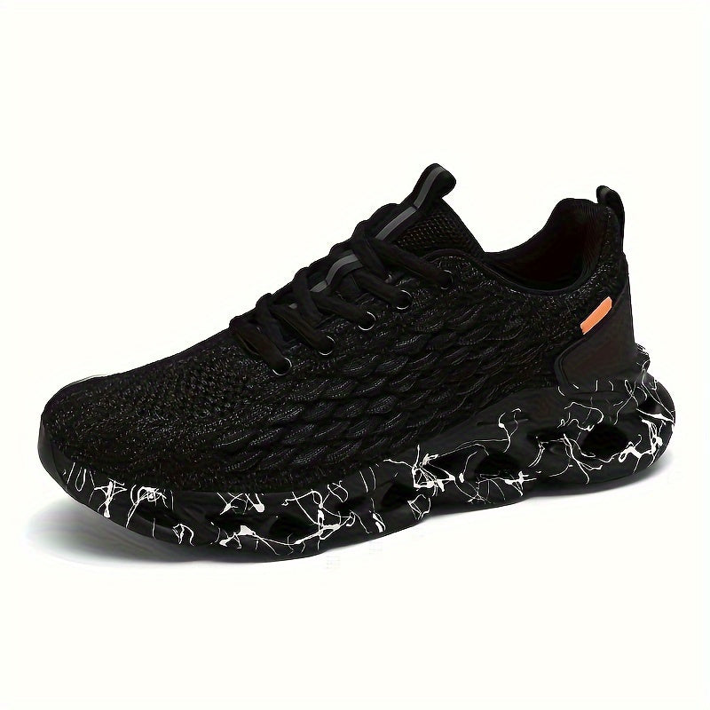 Men's Breathable Woven Knit Running Shoes Lightweight Casual Sneakers for Outdoor Activities