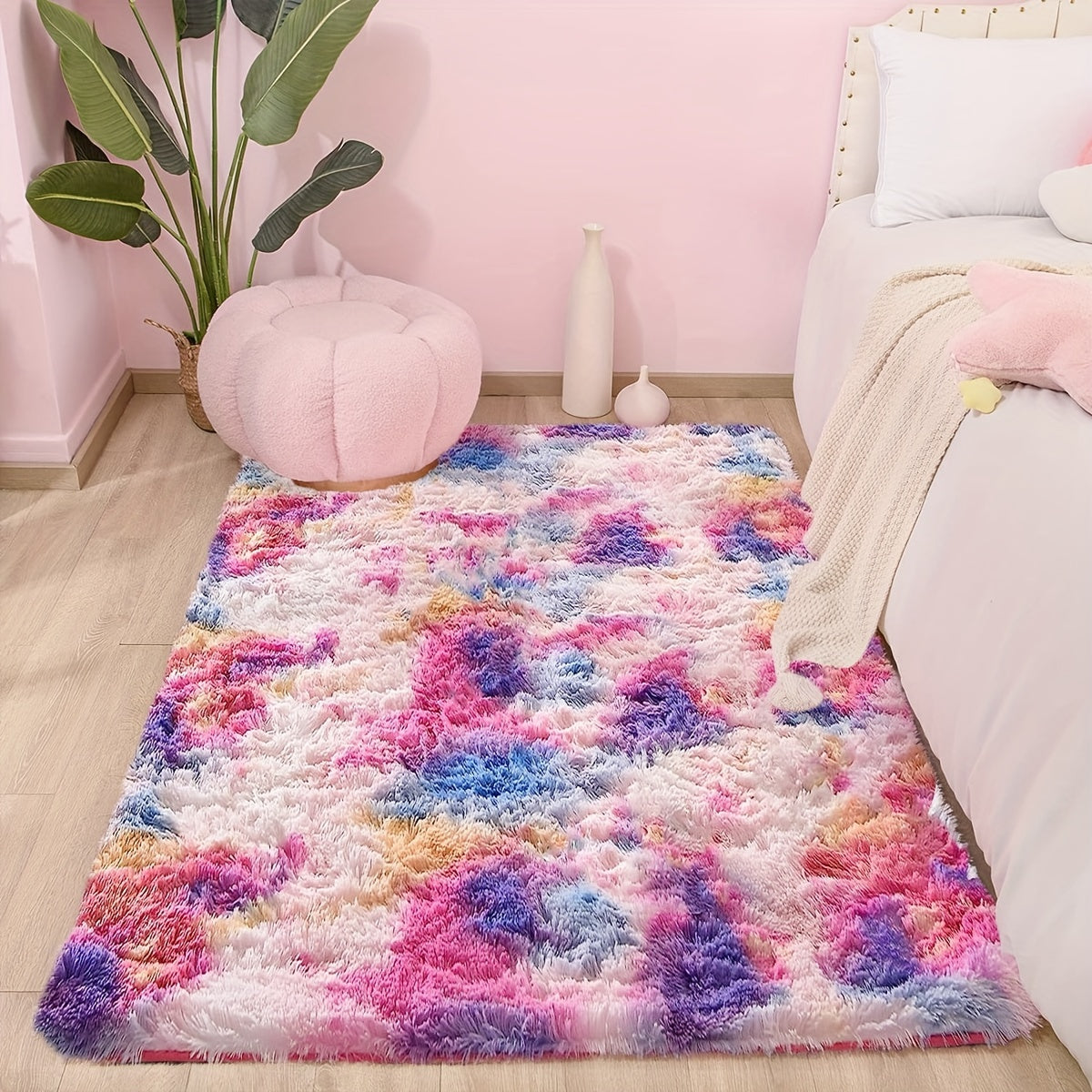 Soft Fluffy Shag Area Rug for Living Room or Bedroom Non-Slip Machine Washable