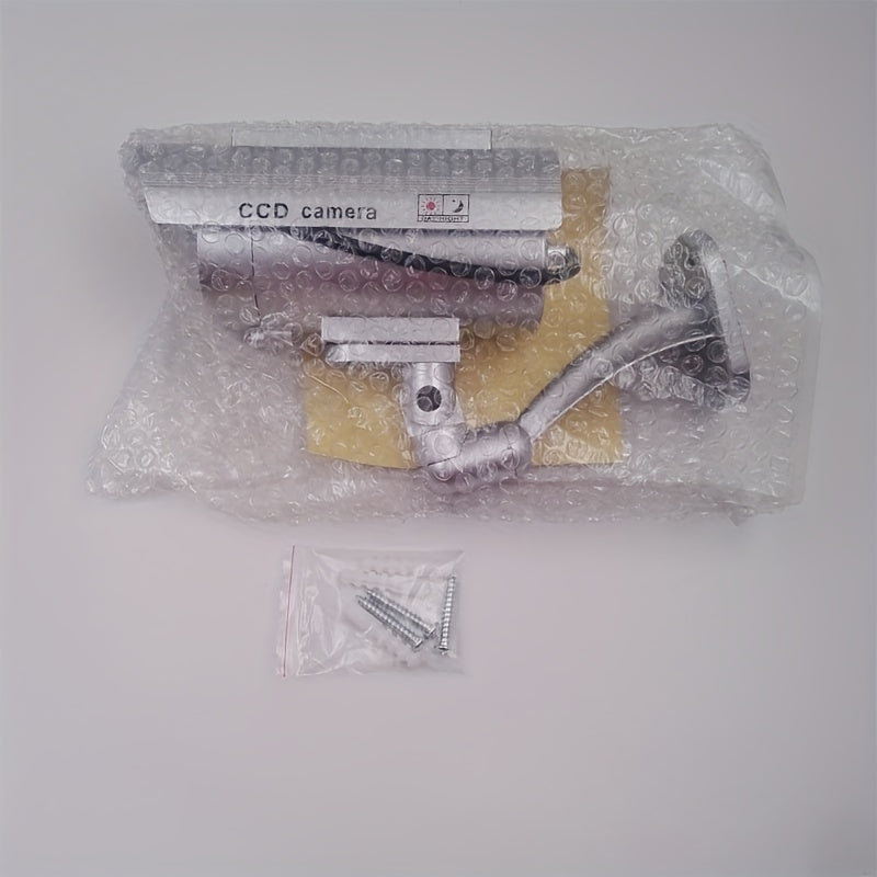 Fake Security Camera with Flashing LED Light, Adjustable Mount for Indoor Outdoor Surveillance