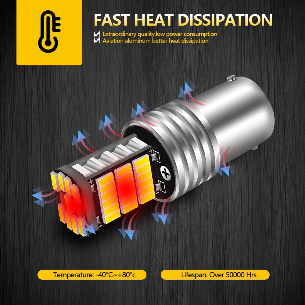 Pack de 2 bombillas LED 1156 para coche, luces de marcha atrás, señales de giro, 1200LM de brillo