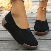 Women's Black Retro Penny Loafers Slip-On Cushioned Rubber Sole Formal Shoes