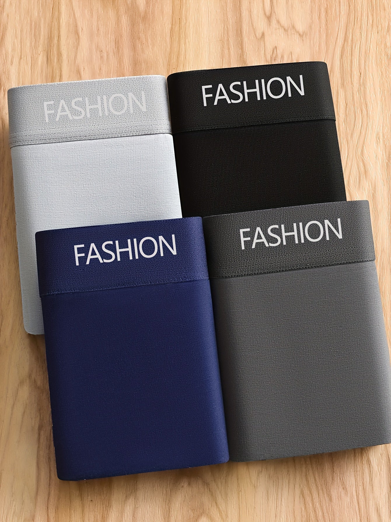 4 dona Erkaklar uchun Qora Shortlar, Bir Rangda, Polyester va Spandex Aralashmasi, O'tkazmaydigan, Tugma Detali bilan To'qilgan Matolar, Kamping, Bokschilik, Chop etish uchun Mos