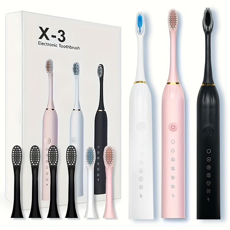 Electric Sonic Toothbrush for Adults and Students Soft Bristles USB Rechargeable