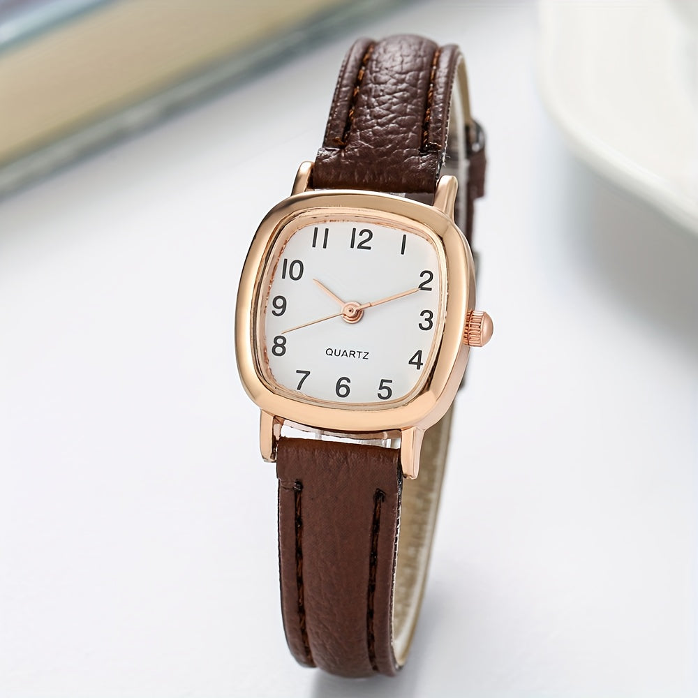 Women's Quartz Watch with PU Leather Strap and Zinc Alloy Case