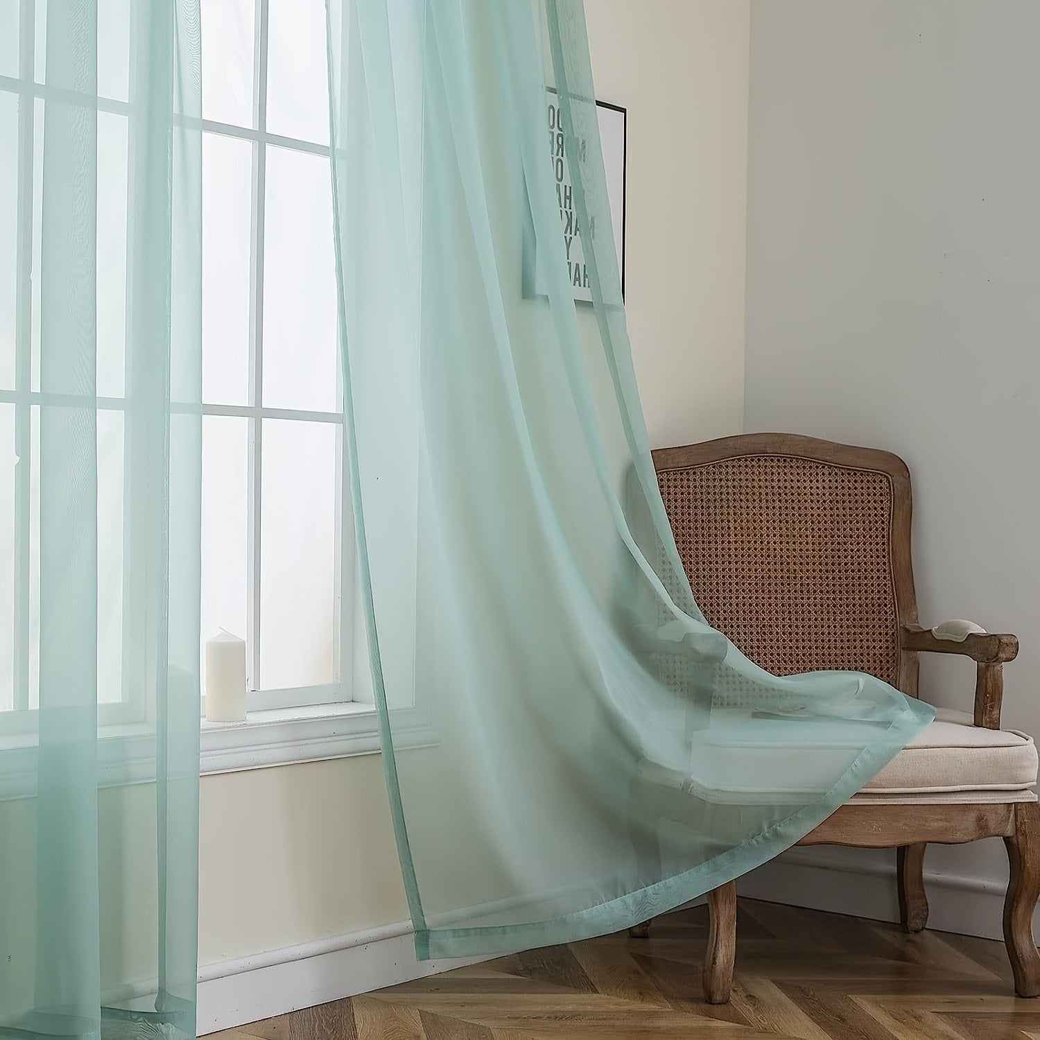 Sheer Curtain Panels with Rod Pocket for Bedroom Living Room Office Kitchen