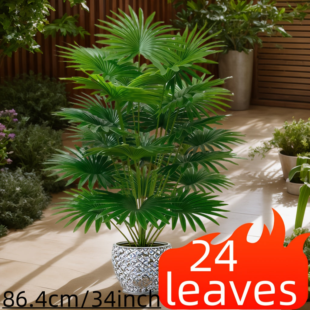 Artificial Palm Tree with 24 Large Leaves for Home Garden Office Decoration