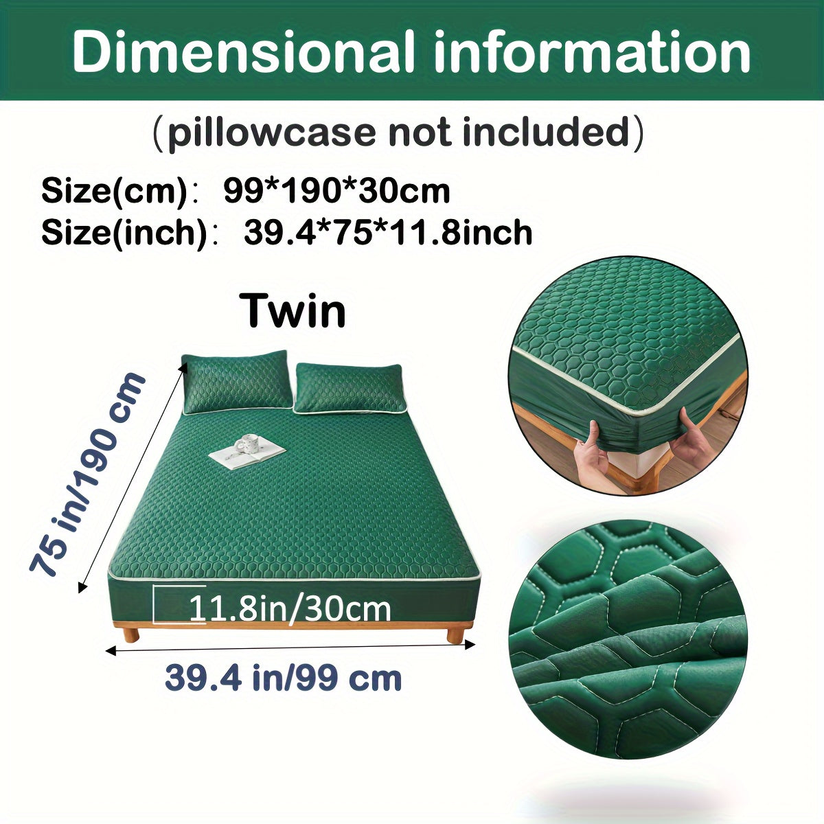 Muz his-tuyg'usi dizayni bilan Lateks Cool Matras Qoplamasi, Bir xil rang, Mashinada yuvish mumkin, Qalin tikilgan ip. Yotoqxonalarga, Talabalar yotoqxonalari, Mehmonxonalar uchun mos. Yostiq qoplamalari kiritilmagan.