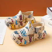 Zapatillas de charol con dibujos animados para niños para niños, ligeras, antideslizantes, para uso en interiores y exteriores