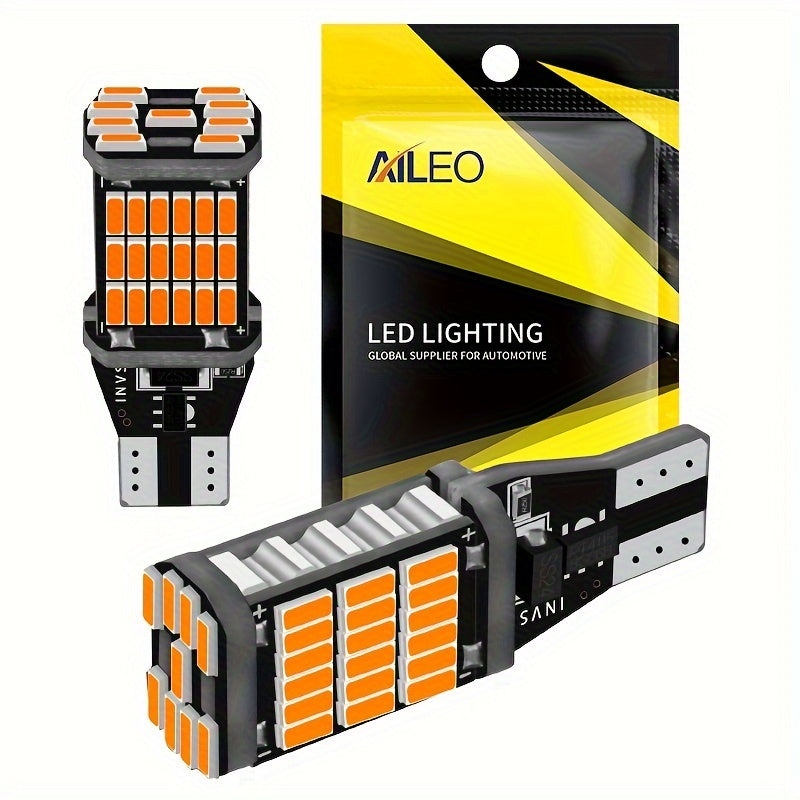 2pcs T15 W16W 45 SMD LED Reverse Backup Light Hexing Bulb 1200 Lumens