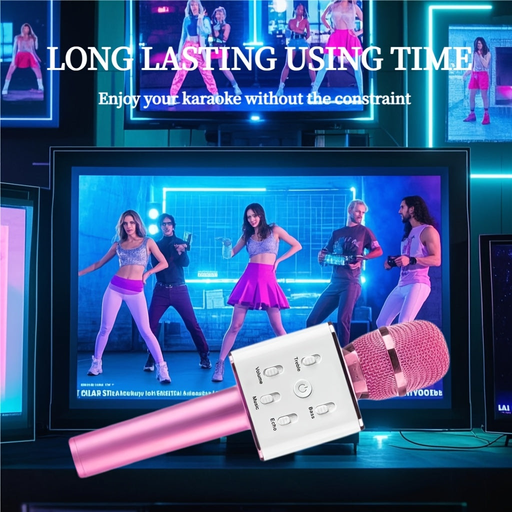 Micrófono de karaoke inalámbrico con batería recargable USB-C de 1200mAh portátil para fiestas