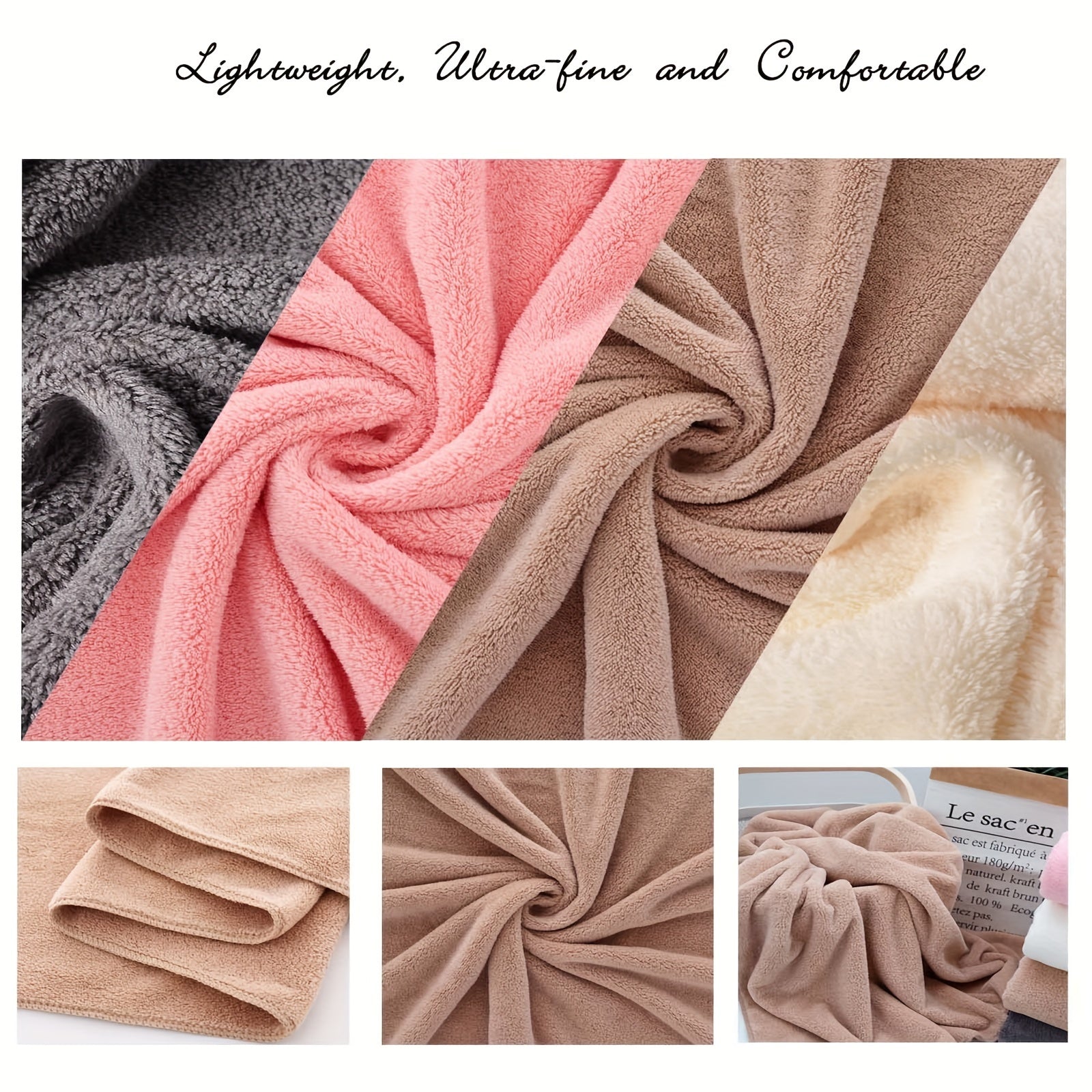 4-Piece Absorbent Cotton Bath Towel Set Solid Color for Bathroom Shower Travel and Yoga