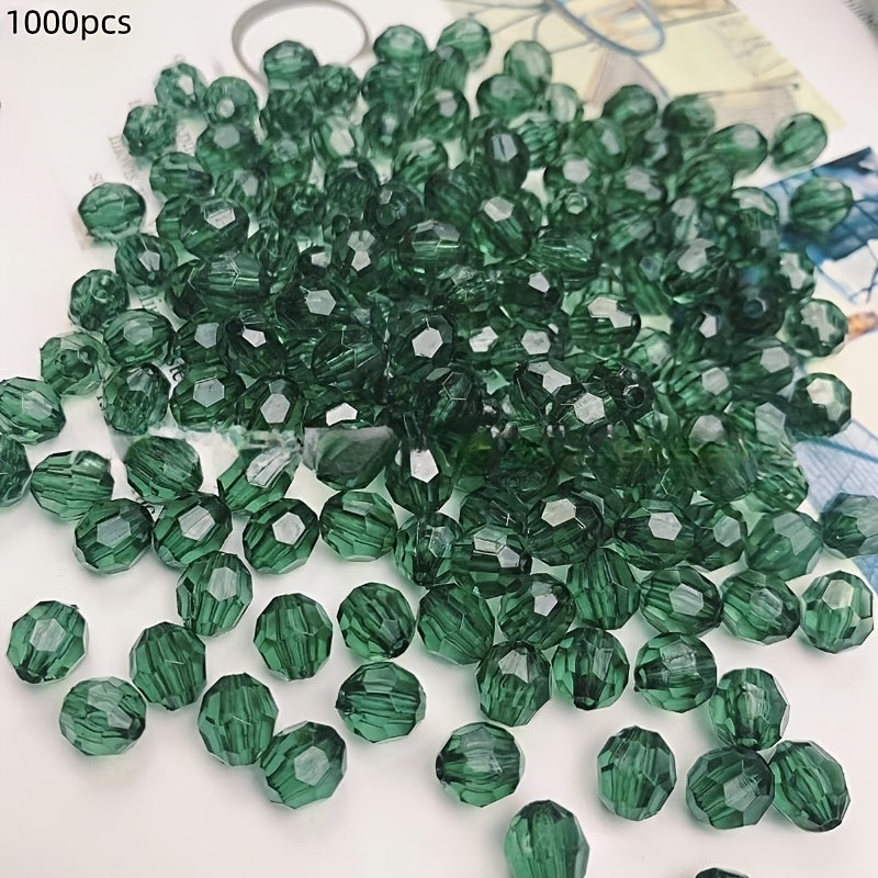 1000 piezas de cuentas de esquina de acrílico transparente de 6mm para bricolaje, joyería y decoración del hogar