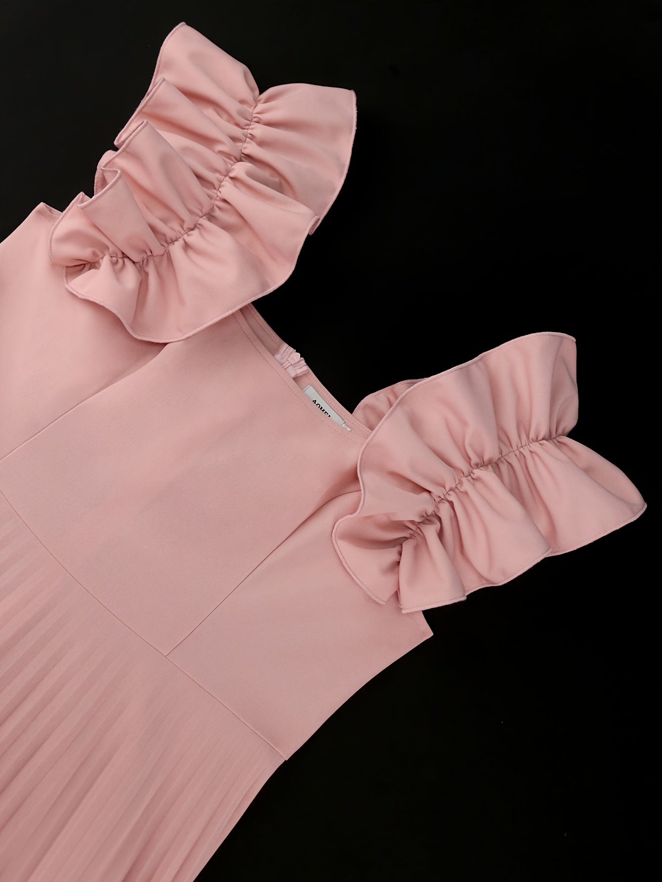 Plus Size Bridesmaid Dress Polyester Blend Sleeveless Midi Ruffle Solid Color Wedding