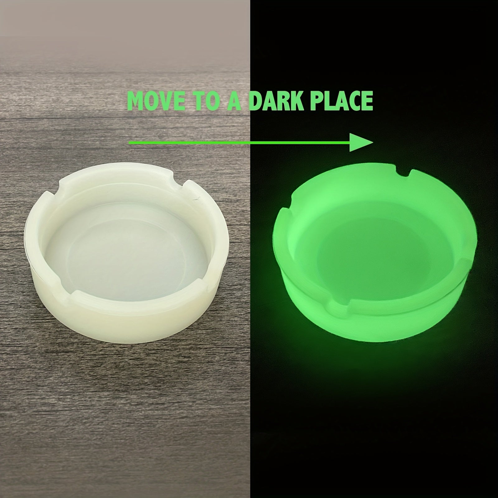 Unisex Silicone Luminous Round Ashtray Fluorescent Smoking Accessory