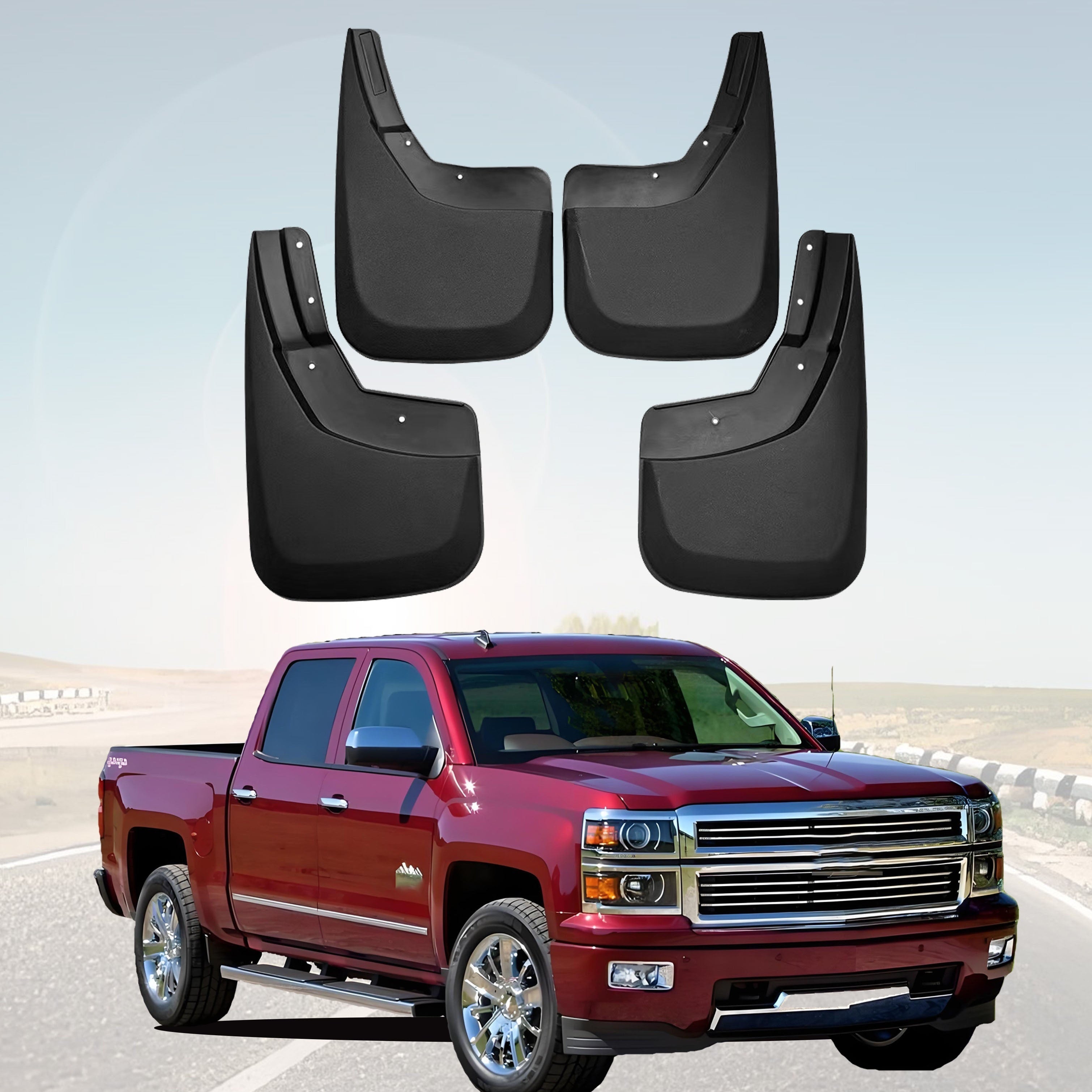 4Pcs Avtomobil fender himoyachilari to'liq to'plam bardoshli loy qum shina himoyachilari