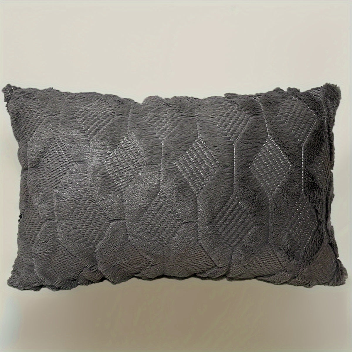 Yumshoq Diamond Quilted Throw Pillow Cover Birxil Rangi Zipper Yopilishi