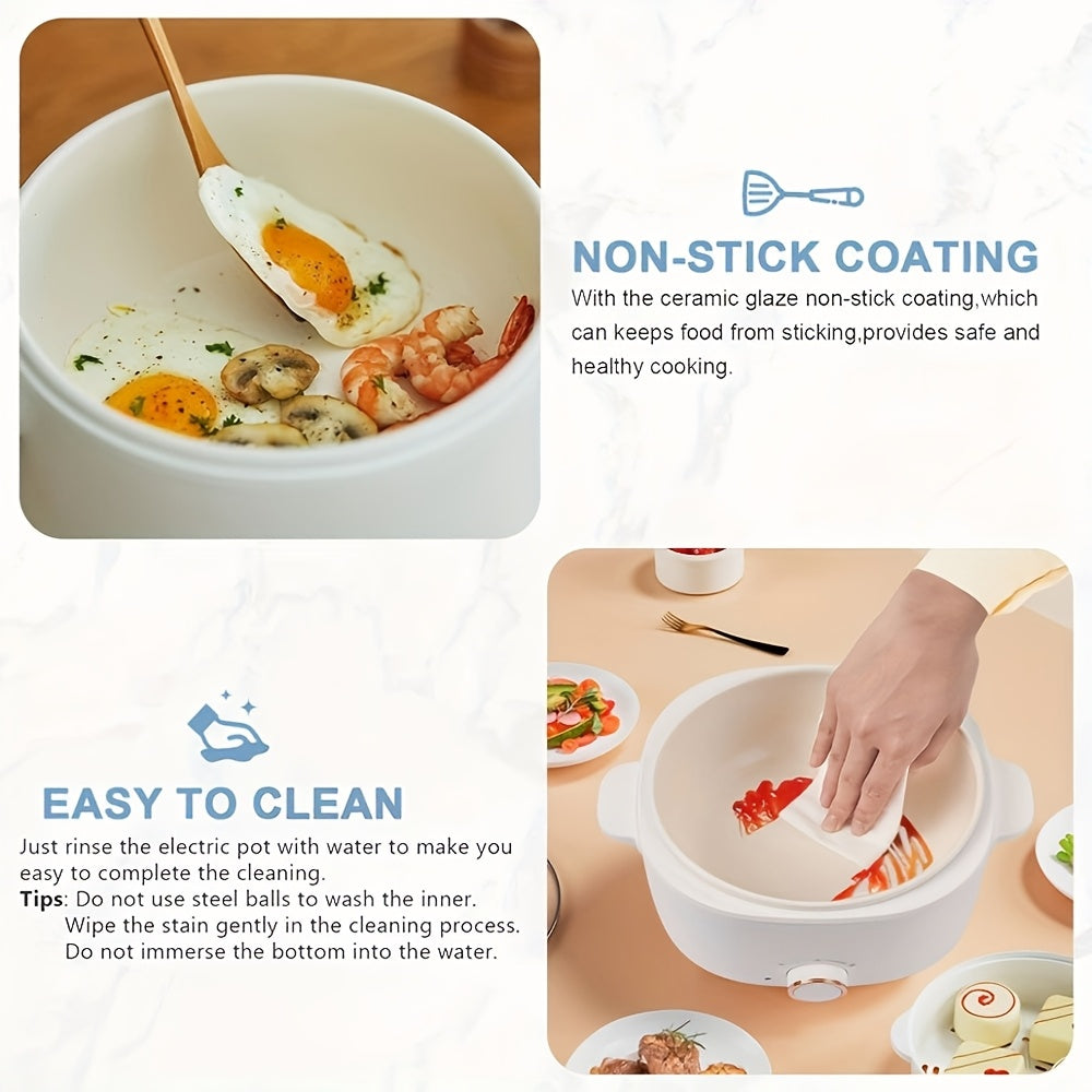 2L keramika qoplamali idishli elektr pechka, ikki tomonlama quvvat, bifshteks, makaron, issiq qozon, ramen uchun ko‘p funksiyali pishirgich. Tez isitish, ortiqcha issiqlikdan himoya.