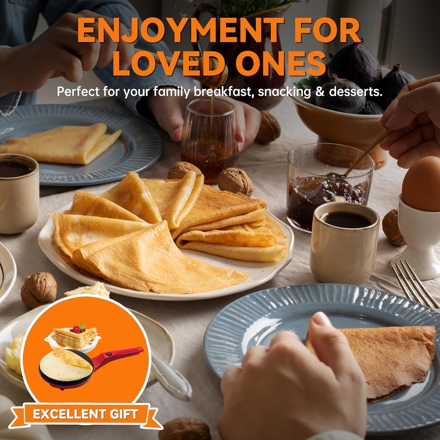 Electric pancake maker 25cm non-stick non-electric high power for breakfast