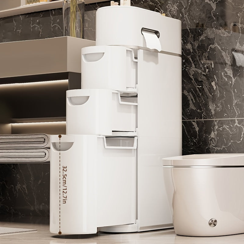 Multi-Functional 3/4-Tier White Storage Cabinet for Bathroom Kitchen Living Room