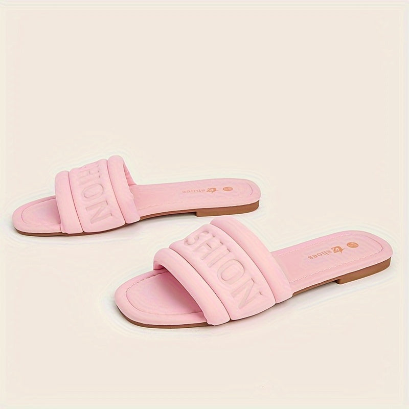 Women's Lightweight Flat Slip-On Slides for Walks and Beach