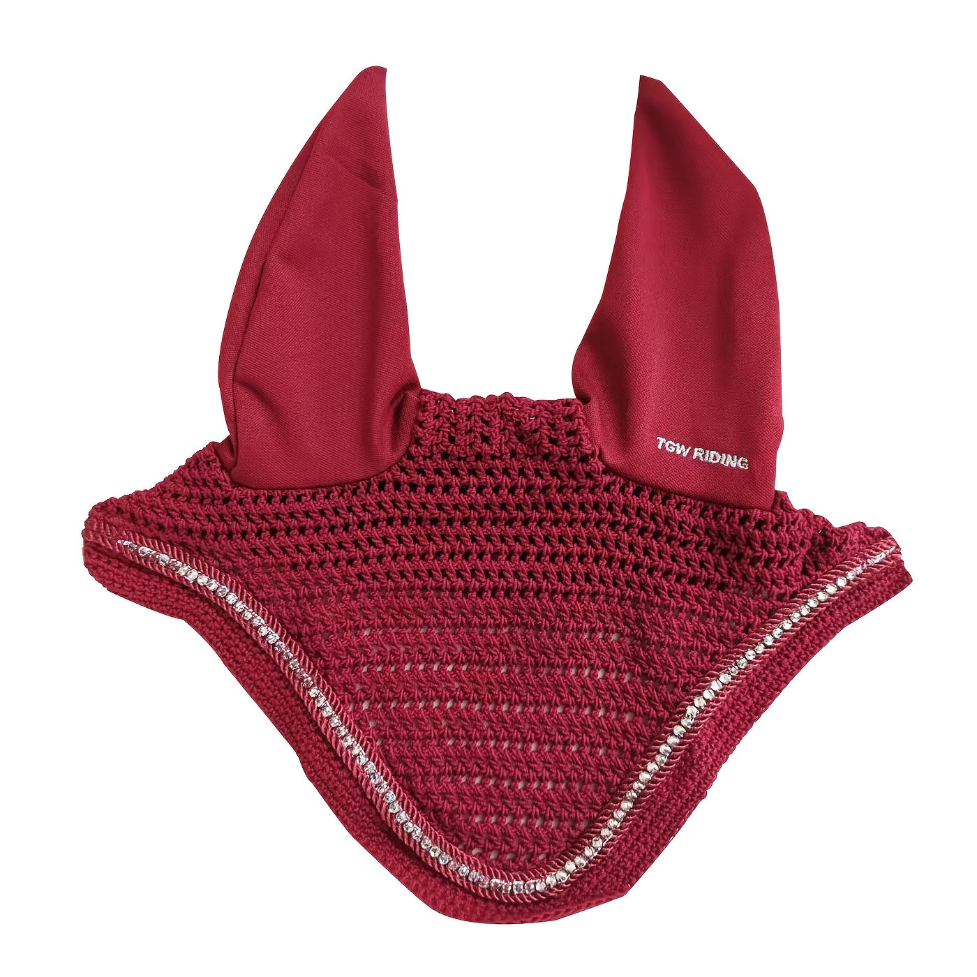 3D Sparkly Knitted Horse Ear Covers Spandex with Glitter Design