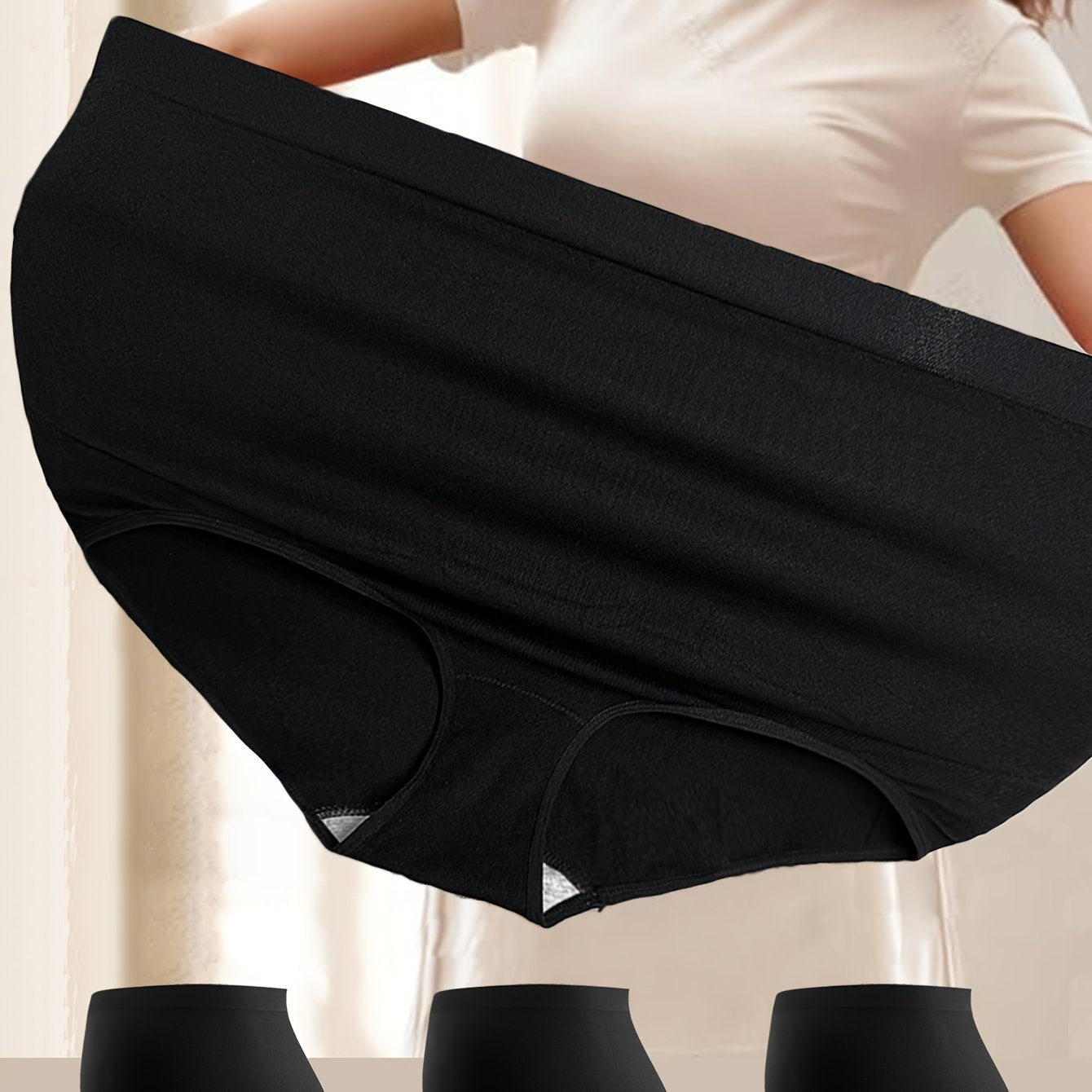 Plus Size Women's Tummy Control Seamless Yoga Panties 3 Pack