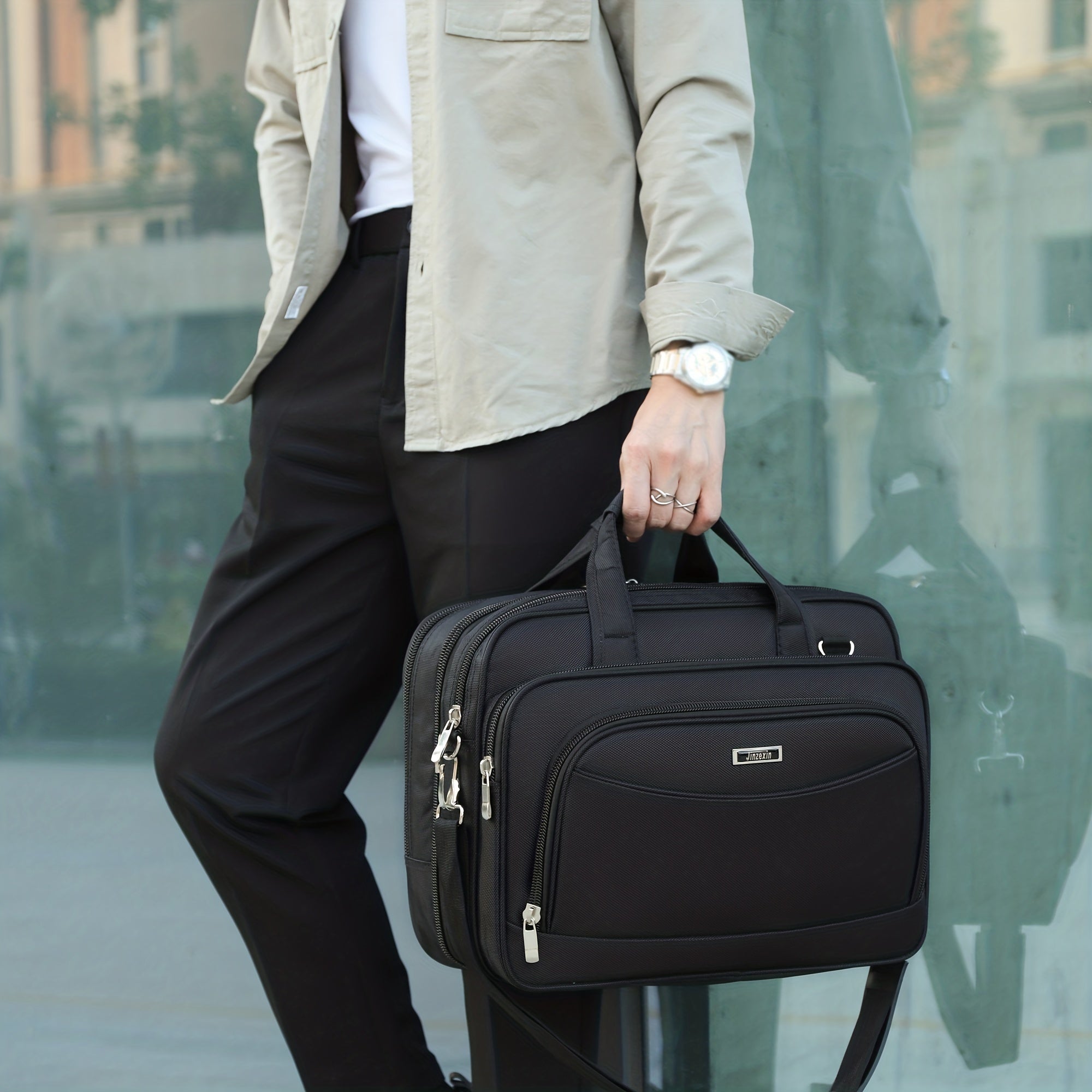 Premium Nylon Laptop Briefcase Fits 16-Inch Laptop for Travel Business School