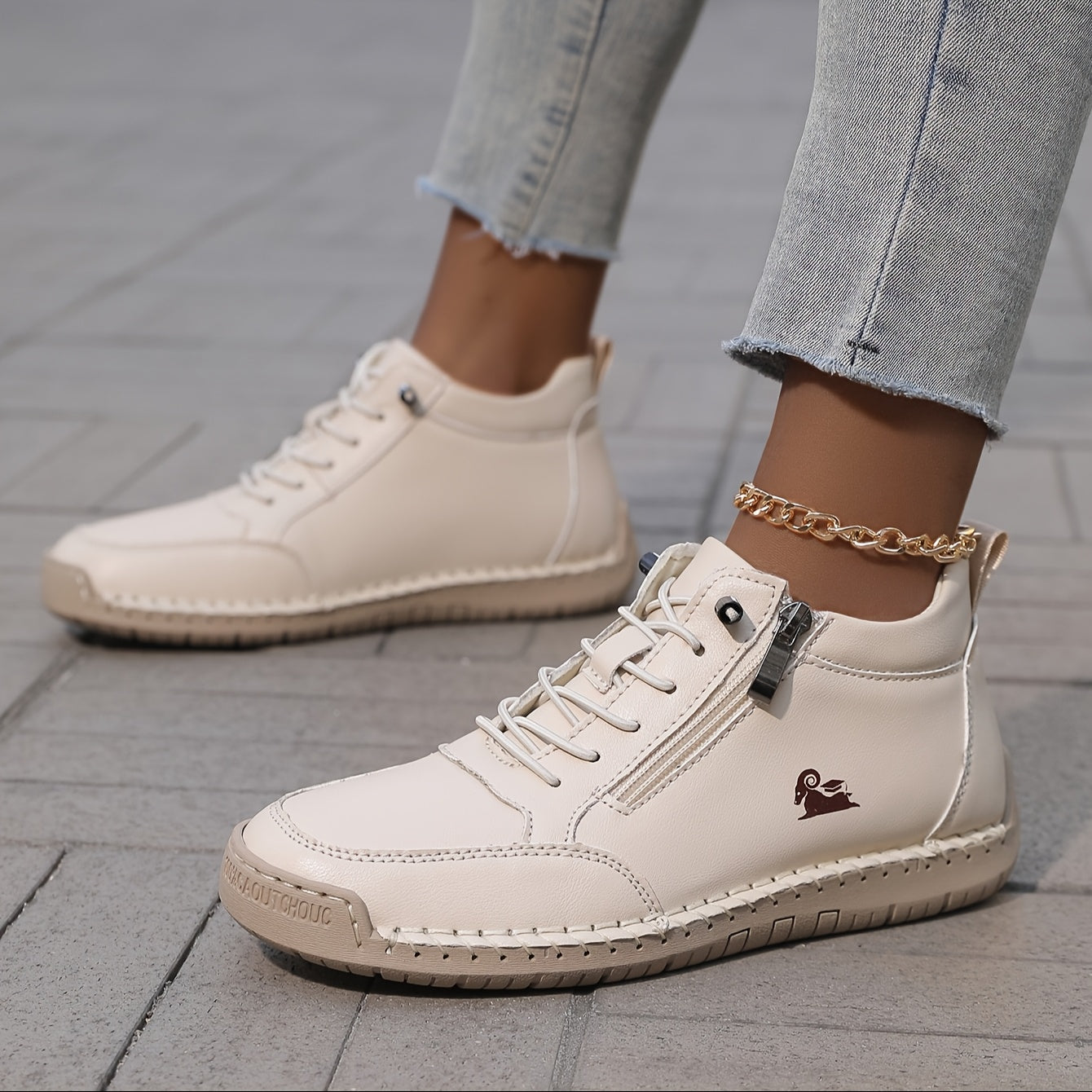 Women's Retro Zip-Up Sneaker Boots in 7 Colors Casual Comfortable