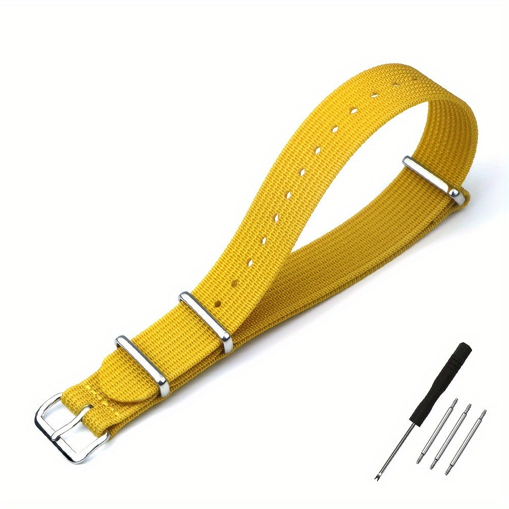 Ribbed Nylon Watch Strap 18mm 20mm 22mm Braid Ballistic Fabric Watch Band