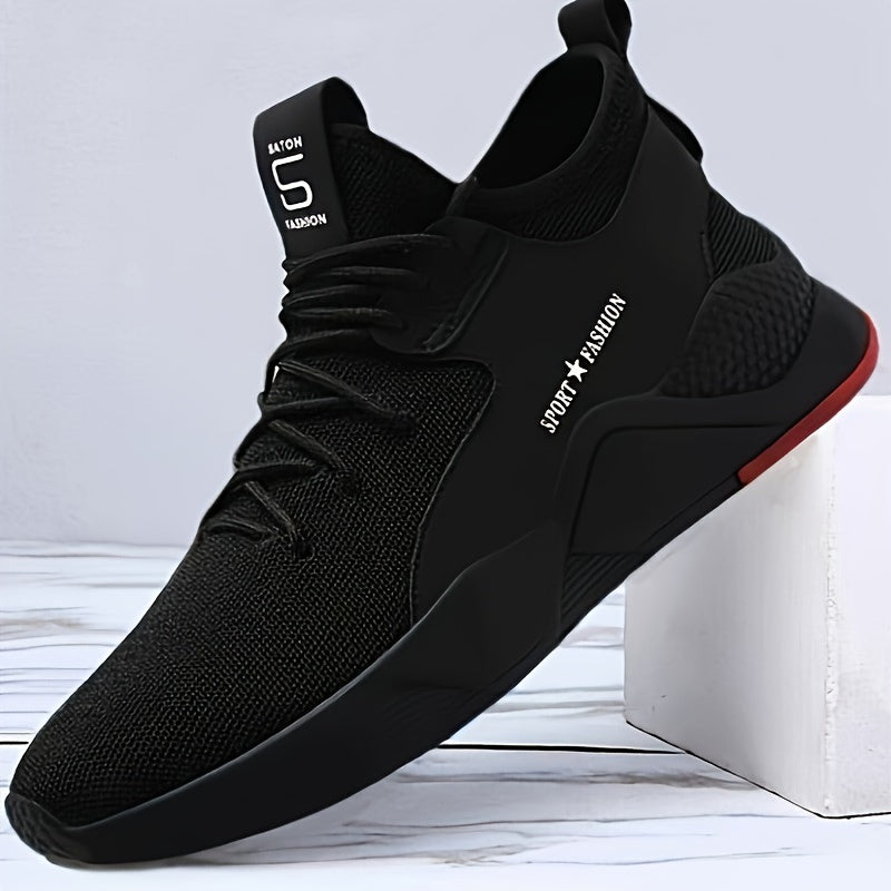 Men's Plus Size Sneakers Black and Red Lightweight Casual Outdoor Shoes