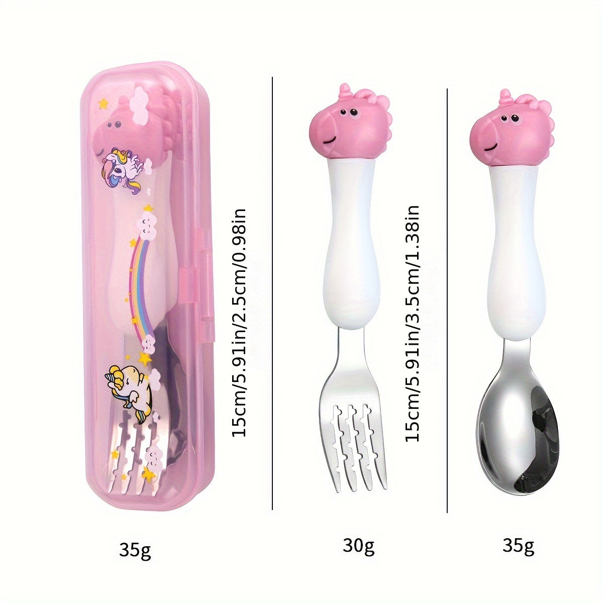 Children's Dinosaur Dinnerware Set Stainless Steel Fork and Spoon for Kids
